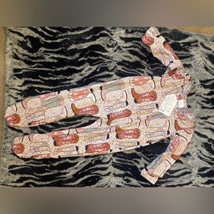 6-12 month footed cowgirl boot Onsie